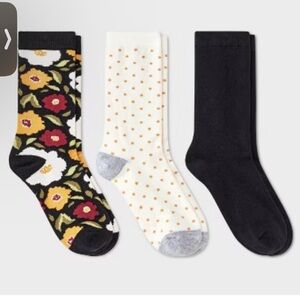 A New Day Floral and Polka Dot Socks  pack of 3
